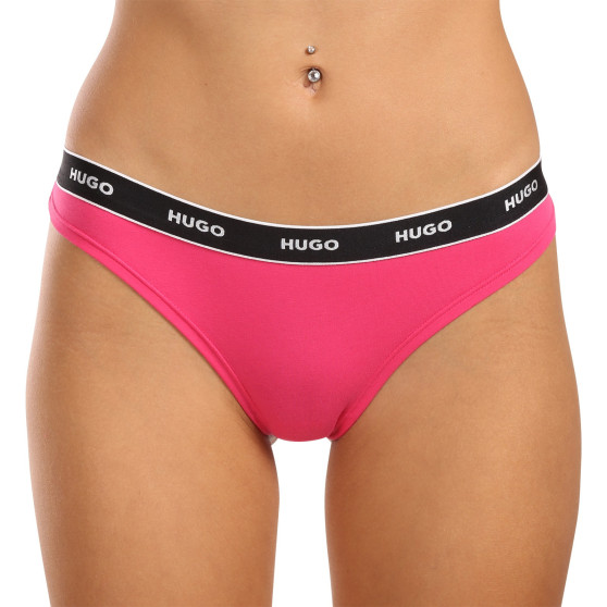 3PACK tanga de mujer HUGO multicolor (50480150 962)