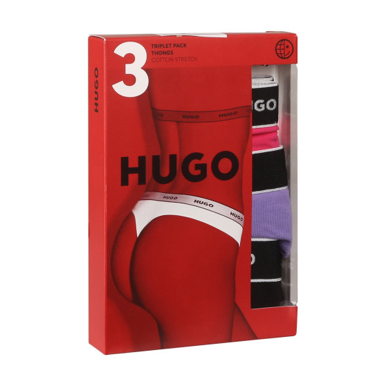 3PACK tanga de mujer HUGO multicolor (50480150 962)