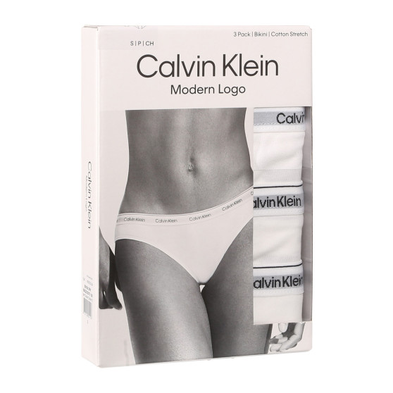 3PACK bragas de mujer Calvin Klein blanco (QD5207E-100)