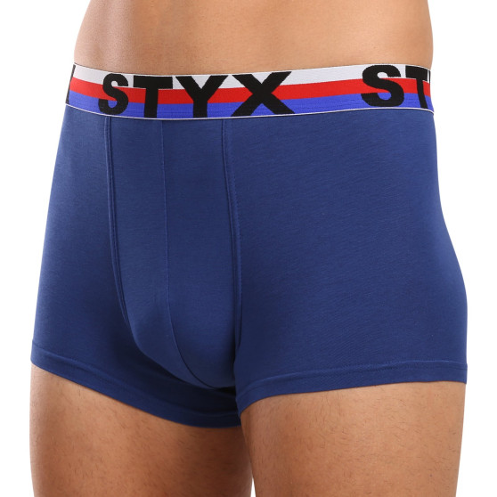 3PACK Styx calzoncillos bóxer hombre deportivos elásticos azul oscuro tricolor (3G1968)