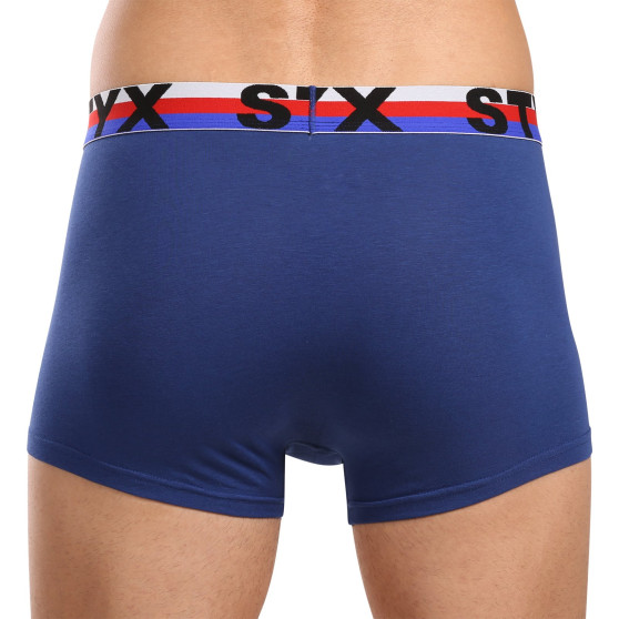 3PACK Styx calzoncillos bóxer hombre deportivos elásticos azul oscuro tricolor (3G1968)