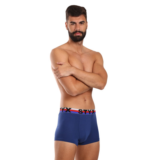 Styx Calzoncillos bóxer de hombre deportivos elásticos azul oscuro tricolor (G1968)