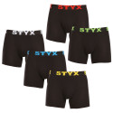 5PACK Boxers para hombre Styx long sport elastic negro (5U9601)