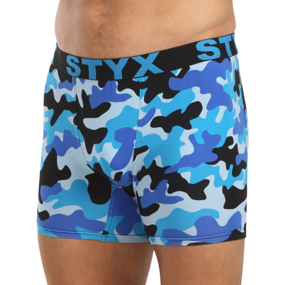 Styx Calzoncillos hombre largo arte deportes goma camuflaje azul (UN1850)