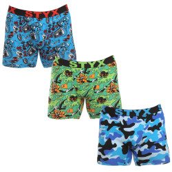 3PACK Boxers boxer hombre Styx largo arte deportes elástico multicolor (3U13724)