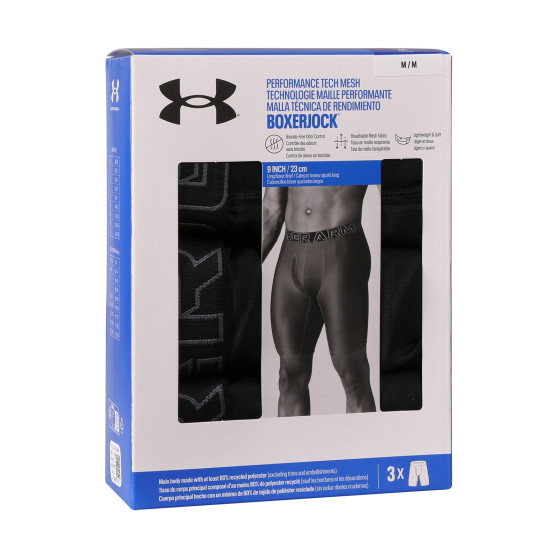 3PACK Boxers para hombre Under Armour negro (1383886 001)