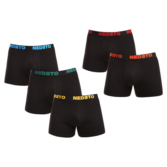 5PACK Boxers para hombre Nedeto negro (5NB003)