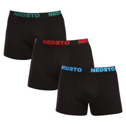 3PACK Boxers para hombre Nedeto negro (3NB003b)