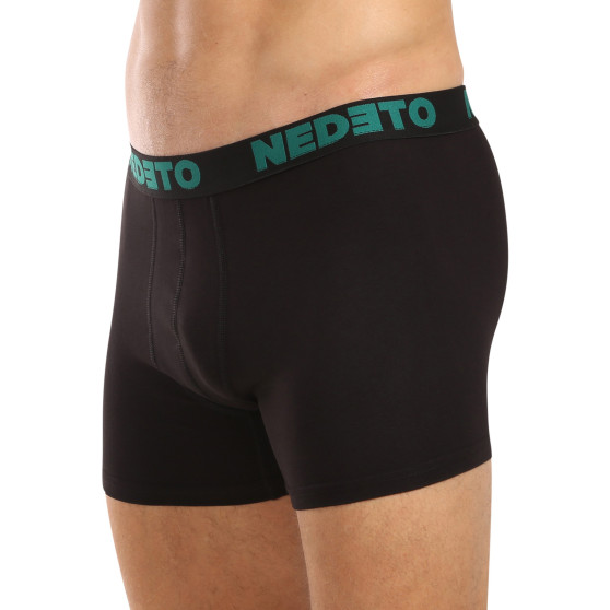 3PACK Boxers para hombre Nedeto negro (3NB003b)