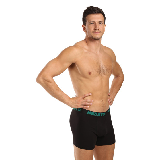 3PACK Boxers para hombre Nedeto negro (3NB003b)