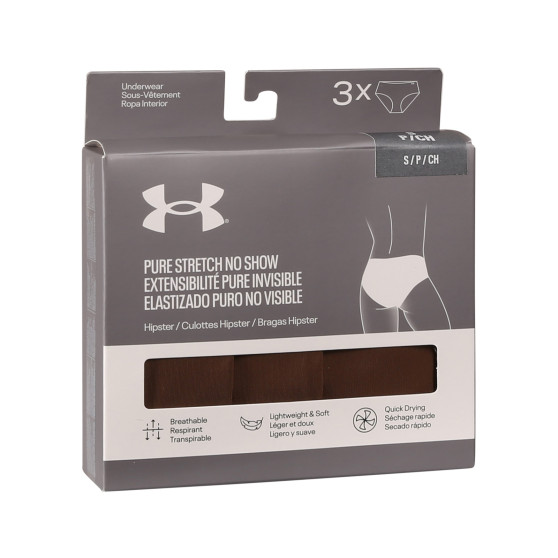 3PACK bragas de mujer Under Armour marrón (1383895 625)