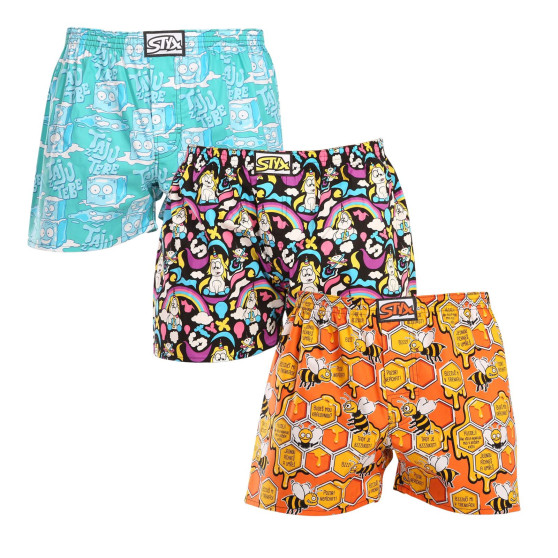 3PACK short hombre Styx art goma clásica sobredimensionado multicolor (3E15846)