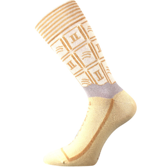 Lonka Calcetines de mujer altos multicolor (Chocolate-white)