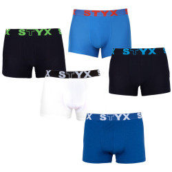 5PACK Boxers para hombre Styx goma deportiva sobredimensionado negro (5R960)