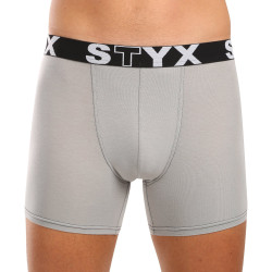 Boxers para hombre Styx largo deportivo elástico gris claro (U1062)