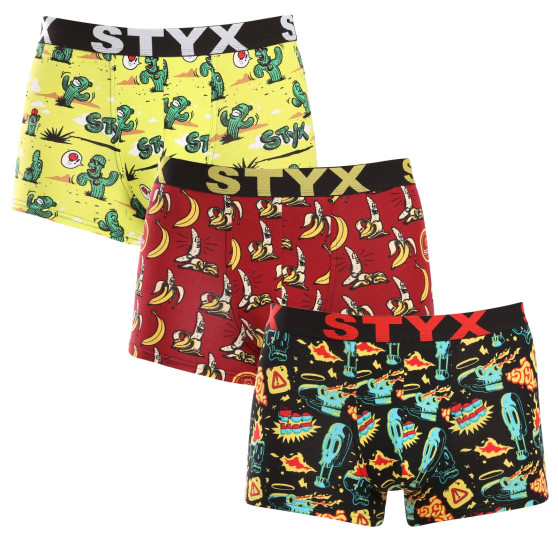 3PACK Boxers para hombre Styx art sports goma multicolor (3G13198)